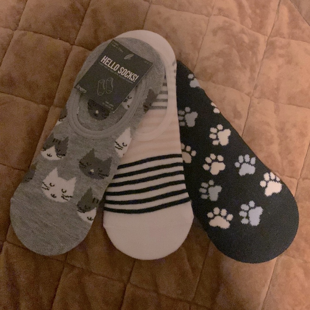 Cat lover hello socks - 3 pairs